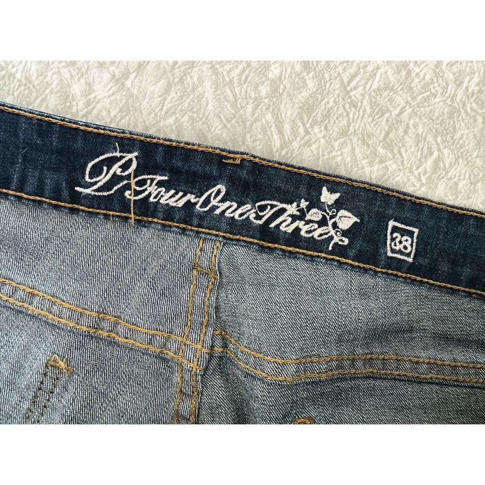 P Four One Three Women's Distressed Straight Leg Stretch Jeans Size 38 - Picture 6 of 14